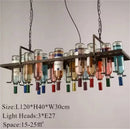 Axyaa Rust Metal Wine Bottle Chandelier for Home Decor & Restaurant Lighting