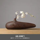 Axyaa Striped Resin Vase Imitation Wood Finish - Desktop Decoration & Crafts