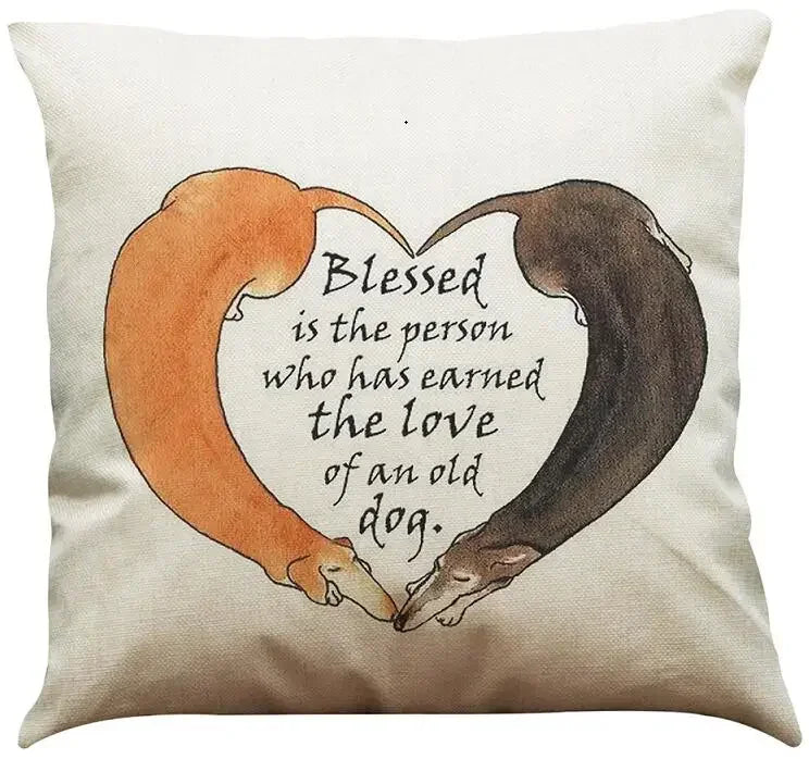 Dachshund Linen Pillowcase 45*45cm by Axyaa: Cozy Decor for Car, Bedroom, Sofa & Kids