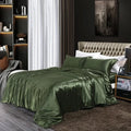 Axyaa Silk-Like Satin Hotel Duvet Cover Set - Queen Size Luxe Comforter Bedding