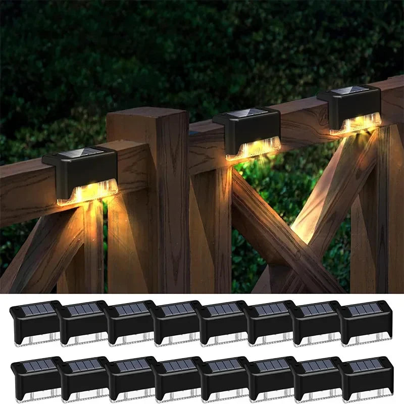 Axyaa Solar Deck Lights 16 Pack: Waterproof LED Outdoor Step Lights for Railing, Stairs, Patio