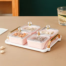 Axyaa Ceramic Fruit Plate: Creative Divided Snack Plate for New Year Dried Fruits