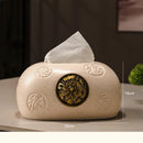 Axyaa Ceramic Tissue Box, Light Luxury Living Room Coffee Table Paper Holder