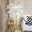 Axyaa Modern LED Ostrich Feather Floor Lamp - Nordic Style for Home Decor