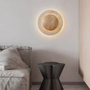 Yellow Stone Circular Wall Lamp Wabi Sabi Style Retro Light by Axyaa