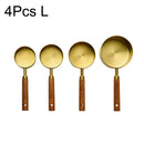Axyaa Stainless Steel Measuring Cup Spoon Set with Wooden Handle - Kitchen Cooking Gadget