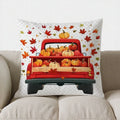 Autumn Blue Truck with Pumpkins Pillow Cover by Axyaa for Sofa Bedroom Car