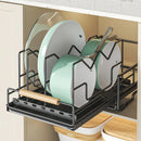 Axyaa Pot Storage Rack | Pull Out Pots Organizer | Adjustadable Cookware Shelf