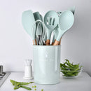 Silicone Kitchenware Utensil Set with Storage Box - Axyaa Branded Cooking Tools
