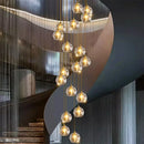 Axyaa Crystal Chandelier Stair Pendant Living Room Lights Interior Lighting