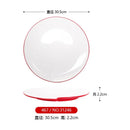 Axyaa Double Color Red White Round Banquet Tableware Hot Pot Dish