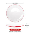 Axyaa Double Color Red/White Banquet Tableware: Hot Pot Round Dish