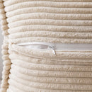 Axyaa Beige Corduroy Striped Throw Pillow Covers 18x18 Inch Luxurious Boho Textured Cushion Cover