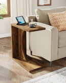 Axyaa C-Shaped End Table: Modern Sofa Side Table for Living Room, Bedroom
