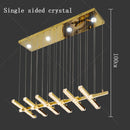 Axyaa Crystal Stair Chandelier: LED Indoor Ceiling Hanging Light for Living Room