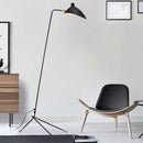 Serge Mouille Black Tripod Floor Lamp with Adjustable Stand by Axyaa