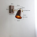 Axyaa Walnut Ash Wood LED Wall Sconce with Pull Chain Switch for Indoor Lighting