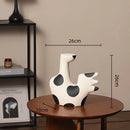 Axyaa Polka Dot Geometric Ceramic Vase Irregular Handmade Flowerpot Home Decoration