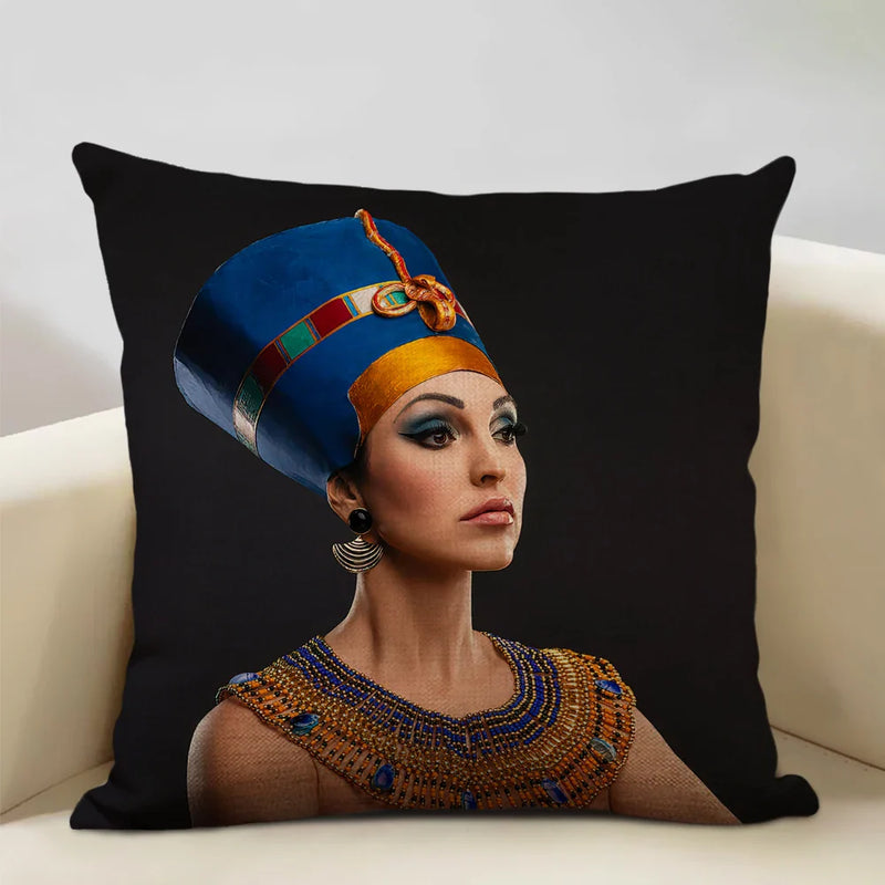 Axyaa African Women Design Linen Cushion Cover 45x45cm