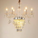 Axyaa Gold Luxury Crystal Chandelier - Elegant 6-Head Nordic Design