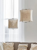 Axyaa Japanese Linen Chandelier: Handmade Retro Art Lamps for Restaurant, Bedroom, Bar Counter