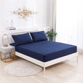 Axyaa Soft Fitted Sheet Set, Solid Color, Single Double Bed Sheet & Pillowcases