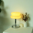 Axyaa Ceramic Table Lamp with Fabric Art Lampshade for Living Room Decor