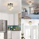Axyaa Crystal E27 Pendant Light for Living & Dining Room, Bedroom, Kitchen - Minimalist Luxury Chandelier