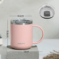 Axyaa Stainless Steel Double-Layer Water Cup with Lid for Home & Office