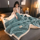 Axyaa Thick Milk Velvet King Size Fleece Sherpa Blanket for Winter Warmth