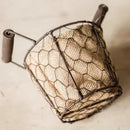 Axya Wrought Iron Egg Cage Basket with Wood Handle