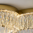 Axyaa Gold Crystal Round Ceiling Light for Home Living Dining Bedroom Study