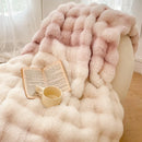 Axyaa Long Fur Rabbit Plush Blanket