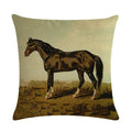 Axyaa Retro Horse Print Cushion Cover for Home Decor 45x45cm