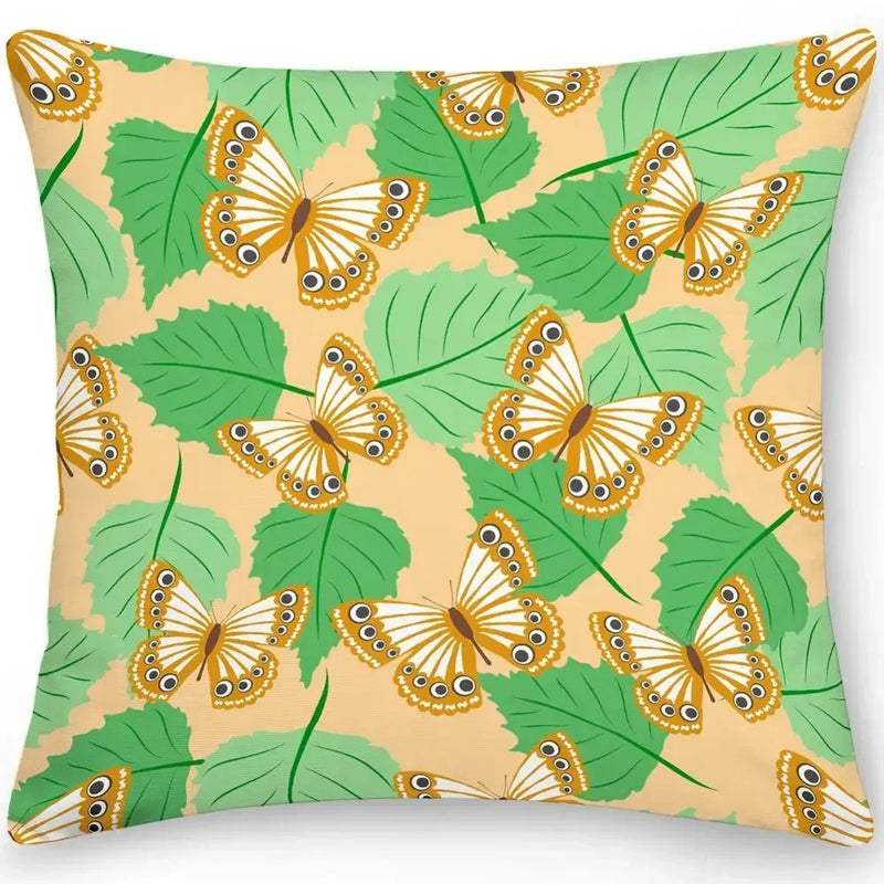Axyaa Butterfly Flower Cushion Cover - Elegant Home & Office Decor