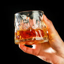 Axyaa Rotatable Whiskey Glass with Wooden Base - Bar Drinking Novelty Cup
