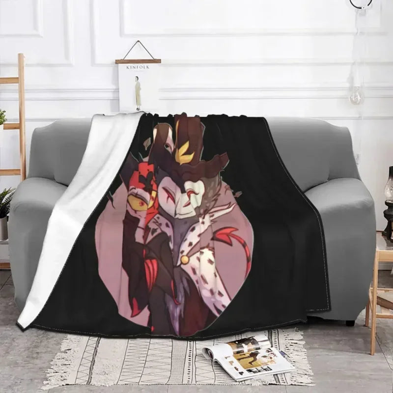 Axyaa Plush Blanket: Blitzo Stolas Animation Throw for Bed, Sofa, Couch.