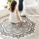 Axyaa Nordic Style Cotton Linen Round Carpets Boho Retro Handmade Floor Mats
