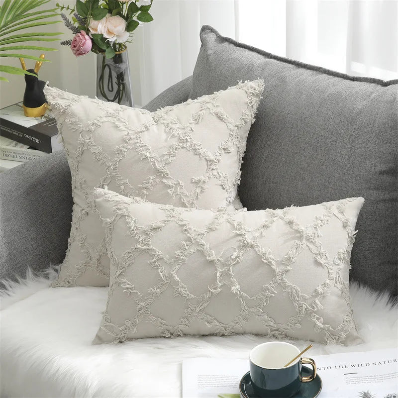Axyaa Luxury Cotton Linen Pillow Cover 45x45cm - Sofa Decor Case