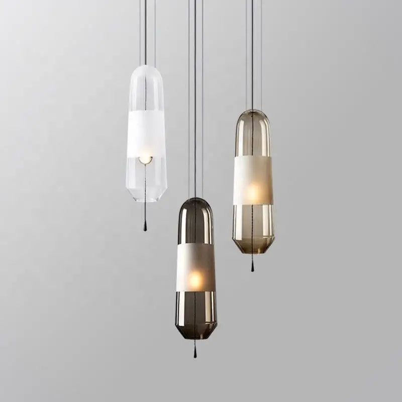 Axyaa Glass LED Pendant Lights: Modern Nordic Kitchen Dining Hanging Lamps