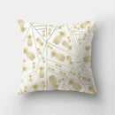 Axyaa Golden Letter Geometric Pillow Case - Elegant Home Decor Choice