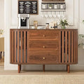 Axyaa Fluted Wooden Sideboard Buffet with Drawers and Shelves
