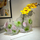 Axyaa Petal Pattern Glass Vase Creative Transparent Flower Pot Desk Decoration Aesthetic Floral Vase