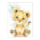 Axyaa Jungle Animal Nursery Canvas Print with Custom Name - Kids Room Wall Art