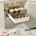 Axyaa Cabinet Organizer Rack: Seasoning Bowls Storage Basket for Kitchen Dishes.
