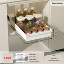 Axyaa Cabinet Organizer Rack: Seasoning Bowls Storage Basket for Kitchen Dishes.
