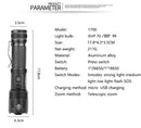 Axya Telescopic Zoom Tactical Flashlight - Rechargeable, Powerful XHP99 LED for Camping & Hiking