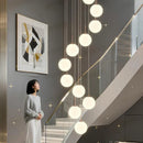 Axyaa Crystal Chandelier Stair Pendant Lamp Living Room Lighting