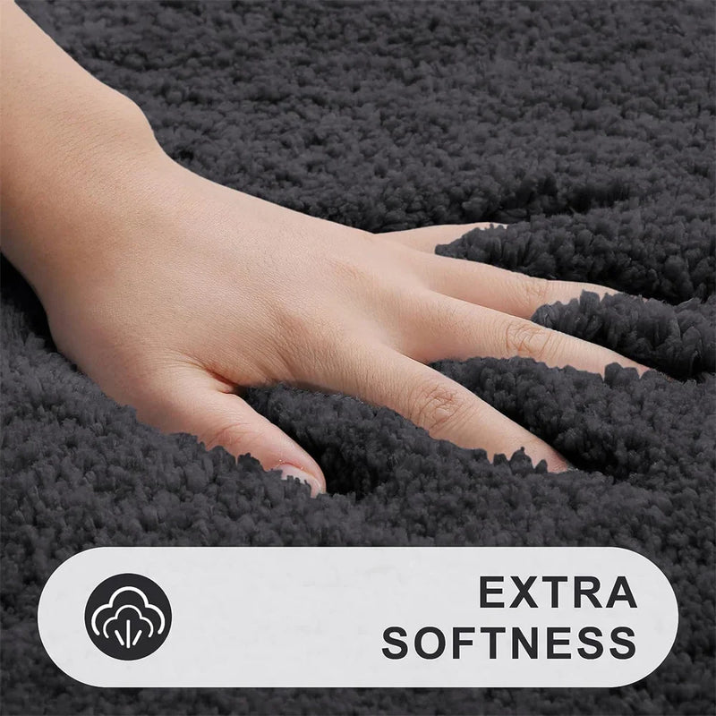 Axyaa Shaggy Bath Mat Soft Plush Non-Slip Absorbent Washable Carpet