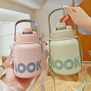 Axyaa Stainless Steel Insulated Straw Cup - Large Capacity, Portable, Travel Thermos